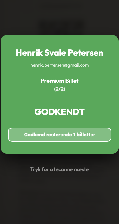 Ticketo QR-scanner godkendelse