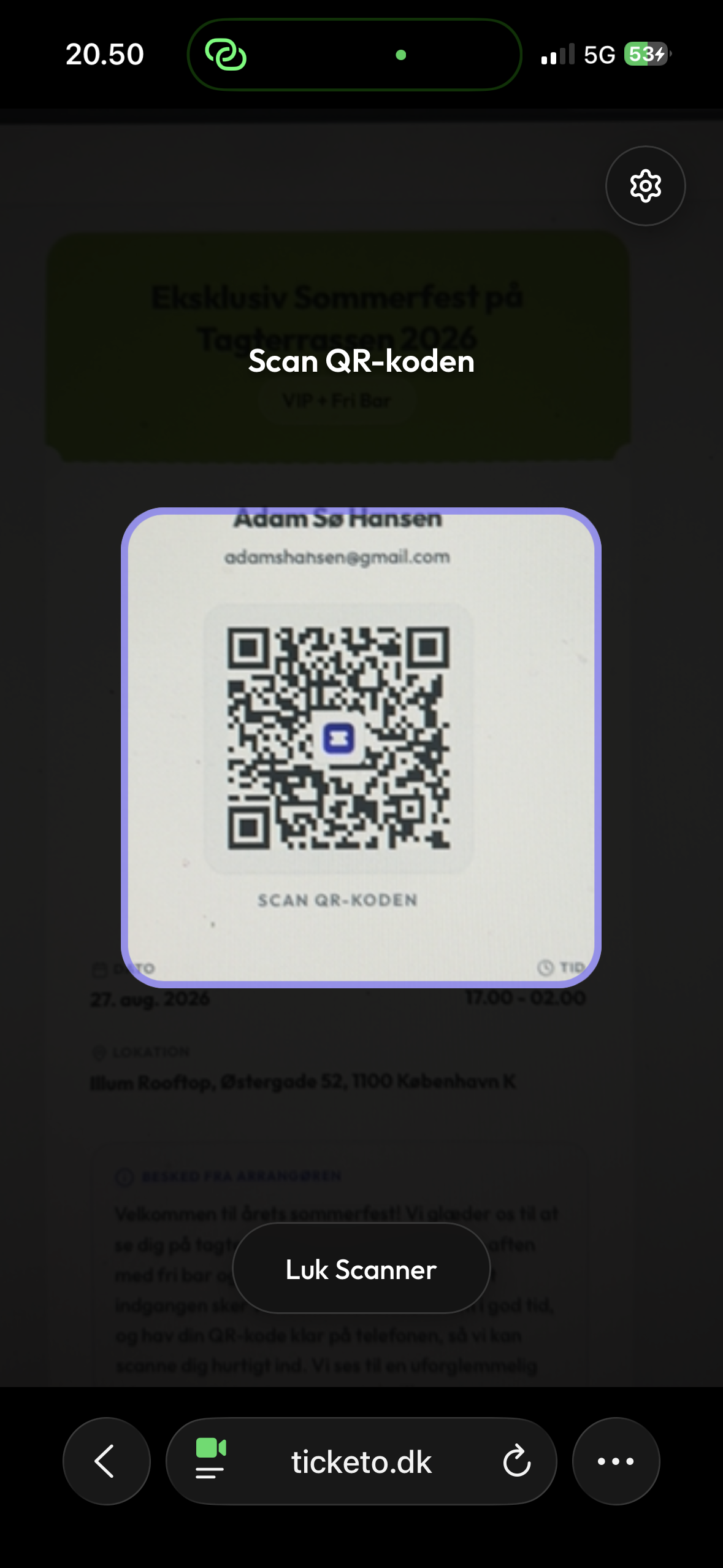 Scanner i gang
